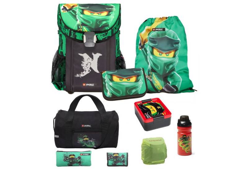 LEGO® Bags Schulranzen Lego Ninjago Einschulungs-Set "Easy" Dose, Flasche, Sporttasche (Set, 9-tlg., mit Dose, Flasche und Sporttasche), ab der 1. Klasse, Ultra-Leicht, 16L Volumen, wasserabweisend von LEGO® Bags