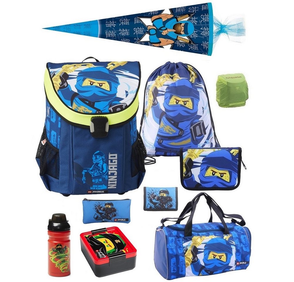LEGO® Bags Schulranzen Lego Ninjago Einschulungs-Set "Easy" mit Sporttasche und Schultüte (Set, 10-tlg., Komplett-Paket mit Nestler Ninja Schultüte 85cm), Lego Ninjago Ninja, Blau von LEGO® Bags