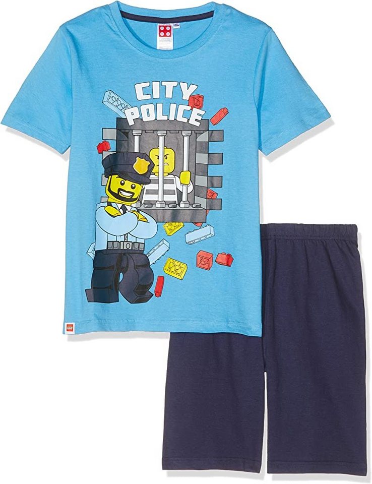 LEGO® kidswear Shorty LEGO CITY SHORTY PYJAMA Jungen kurzer Schlafanzug hellblau, rot und Dunkelblau Gr.104 116 128 140 von LEGO® kidswear