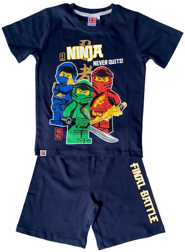 LEGO® Pyjama Lego® NINJAGO Pyjama Shorty Ninja Schlafanzug Jungen + Mädchen in Navy oder Hellgrau Gr.116 122 128 134 140 146 von LEGO®