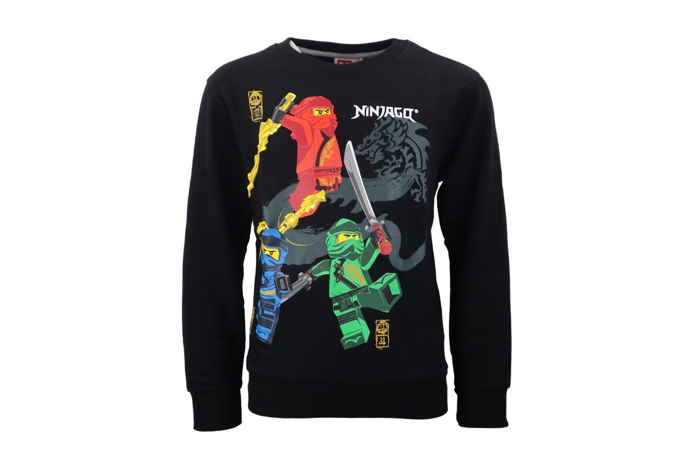 LEGO® Sweater Ninjago Kinder Jungen Pullover Gr. 98 bis 128, Schwarz Grau von LEGO®