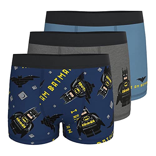 LEGO Batman Jungen 3er Pack Unterhosen Boxershorts Organic Cotton M12010653 von LEGO