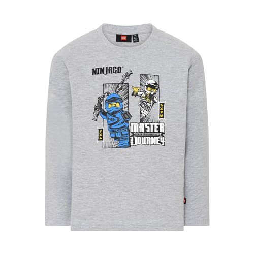 LEGO Jungen LWTAYLOR 607-T-SHIRT L/S T-Shirt,Grey Melange, 122 von LEGO