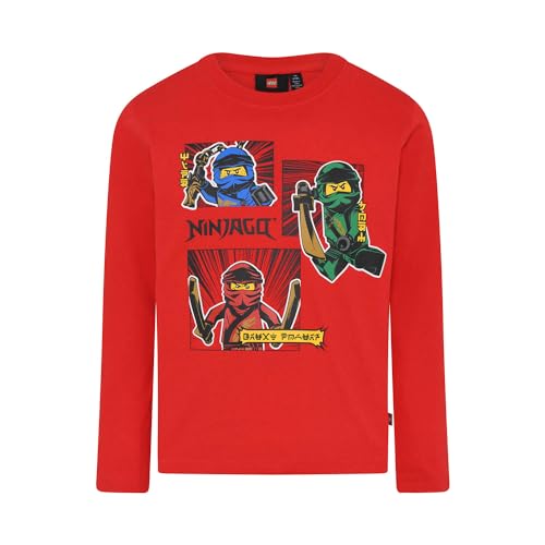 LEGO Jungen LWTAYLOR 612-T-SHIRT L/S T-Shirt,Rot, 110 von LEGO