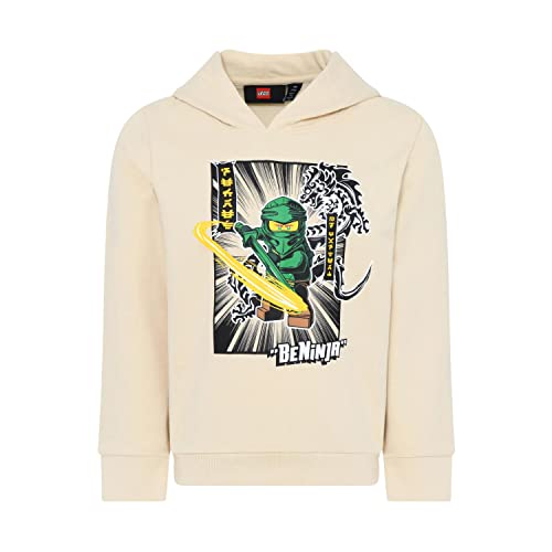 LEGO Jungen Ninjago Hoodie Lwstorm 304 Kapuzenpullover, 136 Dark Off White, 104 EU von LEGO