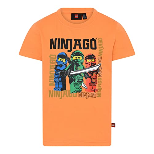 LEGO Jungen Ninjago Kai, Lloyd, Jay Lwtaylor 331 T-Shirt, 277 Pastel Orange, 104 EU von LEGO