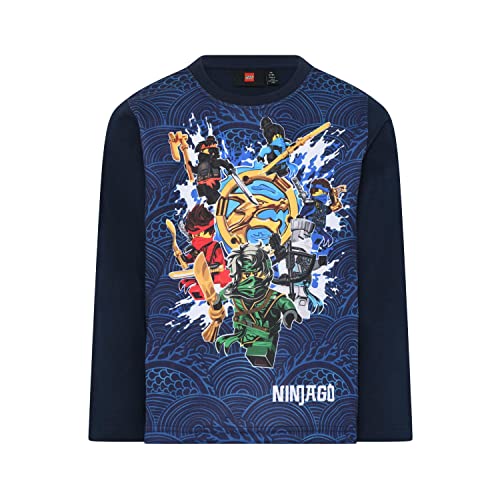 LEGO Jungen Ninjago Langarmshirt Lwtaylor 322 T-Shirt, 590 Dark Navy, 104 EU von LEGO