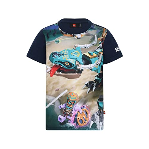 LEGO Jungen Ninjago Lwtaylor 323 T-Shirt, 590 Dark Navy, 104 EU von LEGO