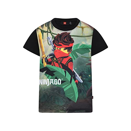 LEGO Jungen Ninjago Lwtaylor 324 T-Shirt, 995 Black, 104 EU von LEGO