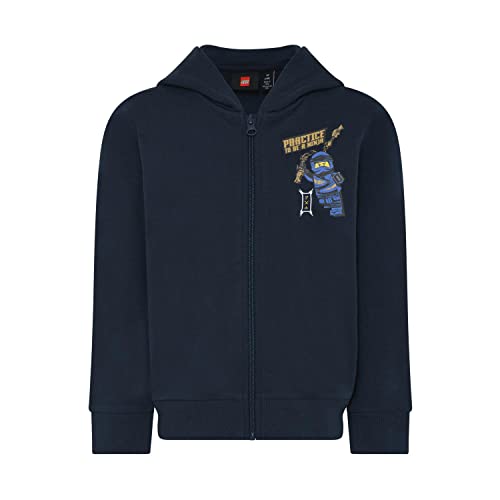 LEGO Jungen Ninjago Sweatjacke Mit Hoodie Lwstorm 303 Kapuzenpullover, 590 Dark Navy, 104 EU von LEGO