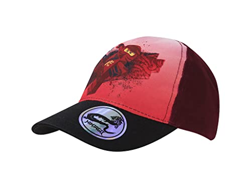 LEGO Ninjago Baseball Cap, Kappe Schirmmütze für Kinder Jungen Cappy mit Klettverschluss verstellbar (Rot 52) von LEGO