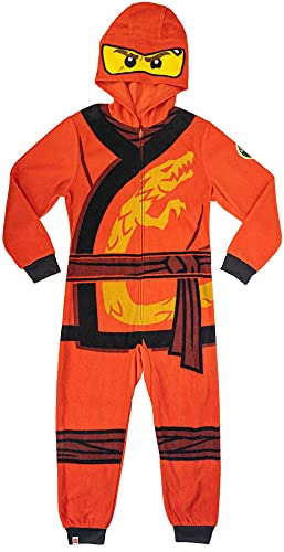 LEGO Ninjago Jungen Kai The Red Unionsuit mit Kapuze, Rot/Ausflug, einfarbig (Getaway Solids), 4-5 von LEGO