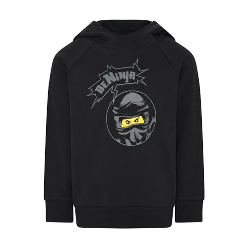 LEGO Ninjago Sweatshirt Jungen schwarz mit Kaputze - 100% Baumwolle - LWSTORM 609 von LEGO