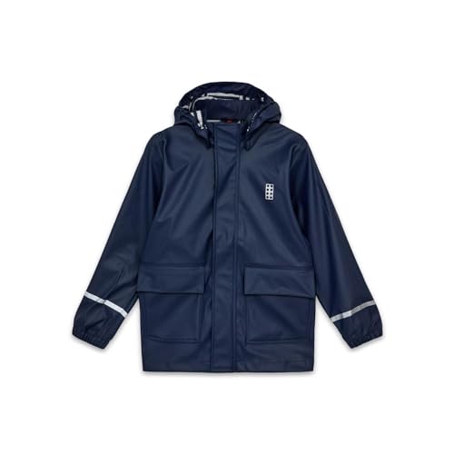 LEGO Unisex Regenmantel 100% wasserdicht LWJochy 201 Regenjacke, 590C Dark Navy, 110 von LEGO