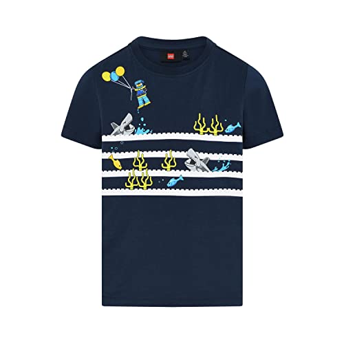 LEGO Unisex Jungen Shark Lwtaylor 310 T-Shirt, 590 Dark Navy, 104 EU von LEGO