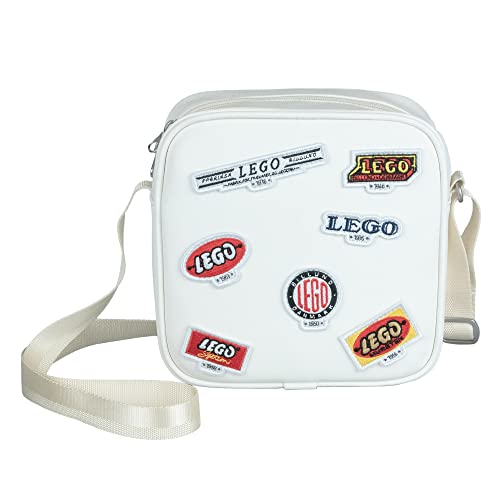 LEGO Unisex Retro Logos Crossbody Umhängetasche, Handtasche, weiß von LEGO