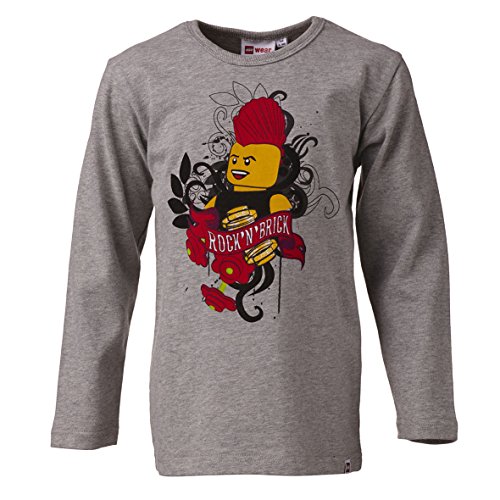 LEGO Wear Jungen Langarmshirt Brick´N Bricks Tristan 634, Gr. 110, Grau (Grey Melange 915) von LEGO