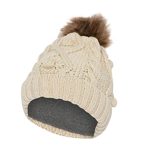 LEGO Wear Mädchen Wear Mädchen Wintermütze Strickmütze mit Fake Fell Bommel Lwalaya 700 Beanie M TZE, 136, 48 EU von LEGO