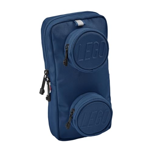 Lego Bags Signature Brick 1x2 Schultertasche 2,5 Liter, Umhängetasche ca. 25,5 x 12,5 x 5 cm, Sling Bag mit Schultergurt, Brusttasche in Blau, Schulterrucksack mit Hauptfach und 2 Fronttaschen von LEGO
