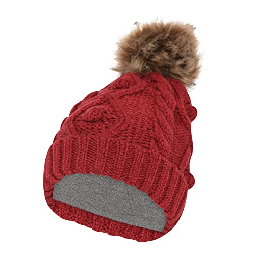 LEGO Wear Mädchen Wear Mädchen Wintermütze Strickmütze mit Fake Fell Bommel Lwalaya 700 Beanie M TZE, 368, 56 EU von LEGO