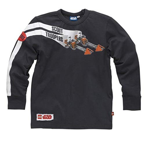 Lego Wear TOM 111 - T-SHIRT L/S 12103 Jungen Shirts/ Langarmshirts, Gr.116, Grau (DARK GREY) von LEGO