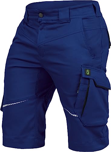 Leibwächter – Arbeitsshorts Herren Flex Line Kornblau-schwarz – Größe 66 – Robuste Cargo Hose mit Taschen – Handwerker Shorts – Berufsbekleidung – Multifunktionshose mit Reflektoren von Leibwächter