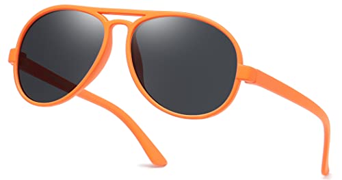 LEICO FASHION Piloten-Sonnenbrille für Babys und Kleinkinder, für Jungen und Mädchen, Alter 0–4 Jahre, bruchsicherer, gummierter Rahmen von LEICO FASHION