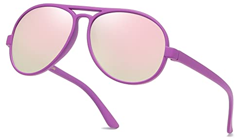 LEICO FASHION Piloten-Sonnenbrille für Babys und Kleinkinder, für Jungen und Mädchen, Alter 0–4 Jahre, bruchsicherer, gummierter Rahmen von LEICO FASHION