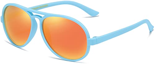 LEICO FASHION Polarisierte Piloten-Sonnenbrille für Kleinkinder, Babys, Kinder, Alter 0–4 Jahre, bruchsicherer, gummierter Rahmen von LEICO FASHION