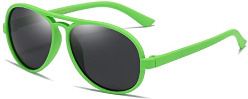 LEICO FASHION Polarisierte Piloten-Sonnenbrille für Kleinkinder, Babys, Kinder, Alter 0–4 Jahre, bruchsicherer, gummierter Rahmen von LEICO FASHION