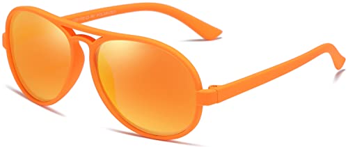 LEICO FASHION Polarisierte Piloten-Sonnenbrille für Kleinkinder, Babys, Kinder, Alter 0–4 Jahre, bruchsicherer, gummierter Rahmen von LEICO FASHION