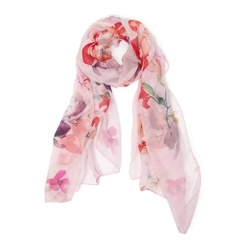 LEIDAI Frauen Seidenschal Elegante Leichte Lange Version in Blau mit Farbverlauf 100% Seide Sonnenschutz Anti Allergische Chiffonschal (#2055) von LEIDAI