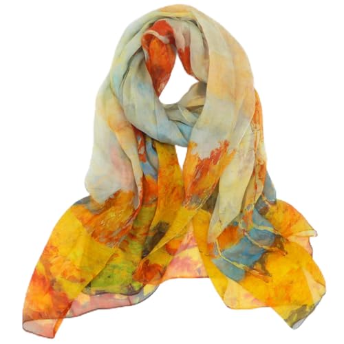 LEIDAI Seidenschal Damen 100% Seide, Blumen Seidentuch, Seide Schal Halstuch, Stola für Abendkleid Hochzeit, 180 * 110cm von LEIDAI