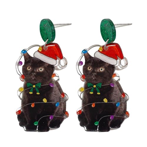 LEIDJGUN Mode Acryl Quasten Ohrringe Den Modischen Weihnachtsmotiven Ohrringe Geeignet Für Weihnachtsfeier Verschleiß Und Tägliche Abnutzung von LEIDJGUN