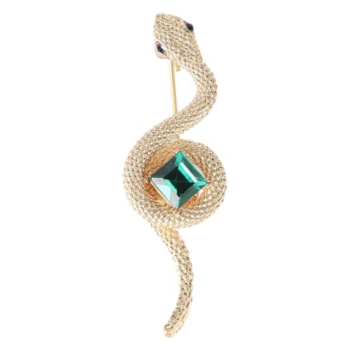 LEIDJGUN Retro Schlangenbrosche mit Strass Uni Legierung Kristall Anstecknadel Simulation Tier Brustnadel für Party oder Alltag, Metall von LEIDJGUN