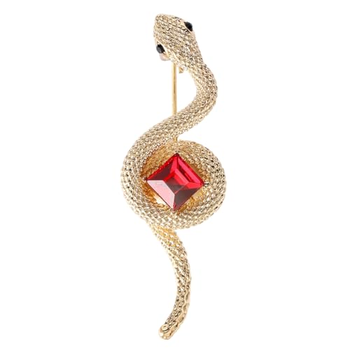 LEIDJGUN Retro Schlangenbrosche mit Strass Uni Legierung Kristall Anstecknadel Simulation Tier Brustnadel für Party oder Alltag, Metall von LEIDJGUN