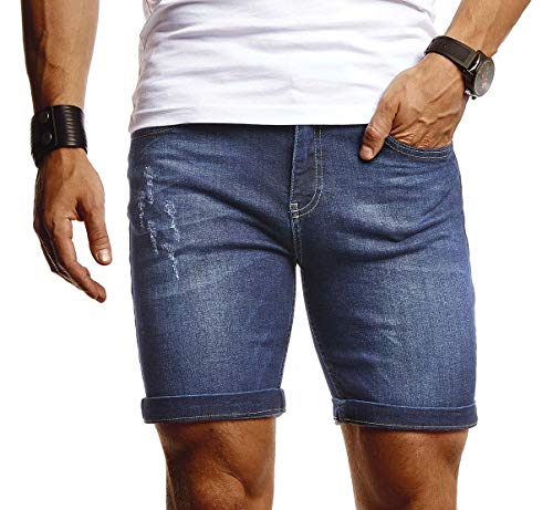 Leif Nelson Shorts Herren Kurze Hosen Männer Jeansshorts Denim Sommer Freizeithose Basic LN-1397 von Leif Nelson