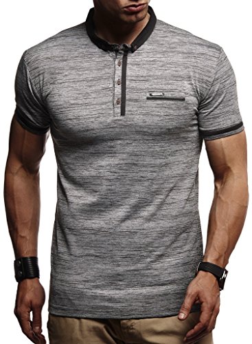 Leif Nelson Sommer Poloshirt Kurzarm Herren T-Shirt Kragen (Grau, Größe S) - Coole Männer Poloshirts lang Baumwolle - Polo Shirt for Men Tshirt von Leif Nelson