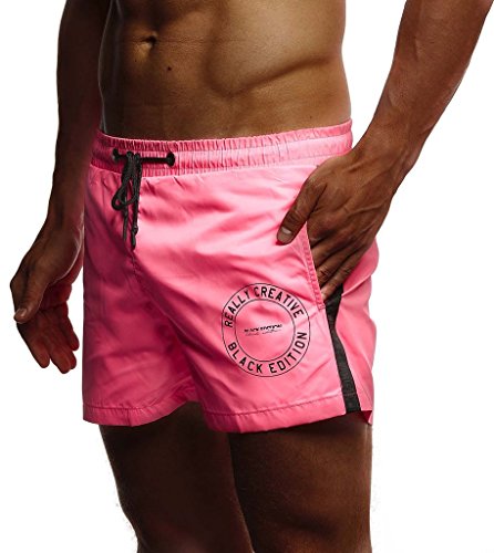 Leif Nelson Herren Sommer Badehosen Badeshorts Schwimmhose Schwimmshorts Beachshorts Strand Shorts Kurze Hosen Freizeithosen Jogginghose Cargo Hose Bermuda Chino LN9210; XX-Large; Pink von Leif Nelson