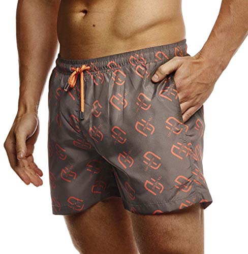 Leif Nelson Herren Sommer Badeshorts mit Taschen Männer Badehose Schwimmshorts Herren Schwimmhose-Beachshorts Jungen Strand Shorts Kurze Hosen Cargo Bermuda Chino LN92500 Khaki Small von Leif Nelson