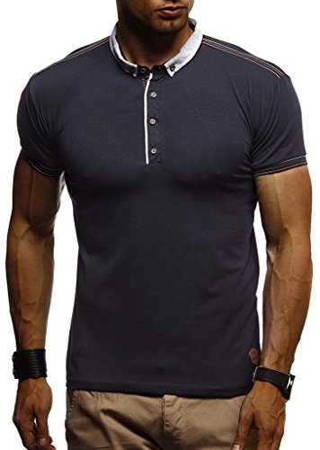 Leif Nelson Sommer Poloshirt Kurzarm Herren T-Shirt Kragen (Blau, Größe M) - Coole Männer Poloshirts lang Baumwolle - Polo Shirt for Men Tshirt von Leif Nelson