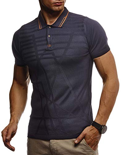 Leif Nelson Sommer Poloshirt Kurzarm Herren T-Shirt Kragen (Blau, Größe XXL) - Casual Männer Poloshirts lang Feinstrick - Polo Shirt for Men Tshirt von Leif Nelson