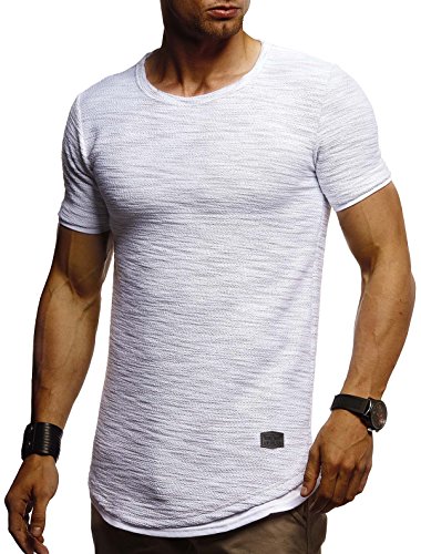 Leif Nelson Herren T-Shirt Sommer Rundhals-Ausschnitt (Grau, Größe S), Regular Fit 100% Baumwolle, Casual Basic Kurzarm Männer-Shirt von Leif Nelson