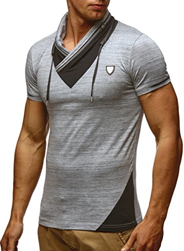 Leif Nelson-T Shirt Herren für Sports & Outdoor | Sportshirt Herren Kurzarm & Slim Fit Tshirt Herren | Teil der Herren Sportbekleidung | Stehkragen T-Shirt | Activewear & Gym Shirt für Herren LN-805 von Leif Nelson