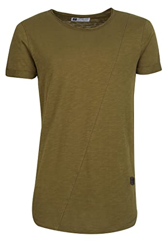 Leif Nelson Herren Sommer T-Shirt Rundhals-Ausschnitt Slim Fit Baumwolle-Anteil Moderner Männer T-Shirt Crew Neck Hoodie-Sweatshirt Kurzarm lang LN8209 Khaki Small von Leif Nelson