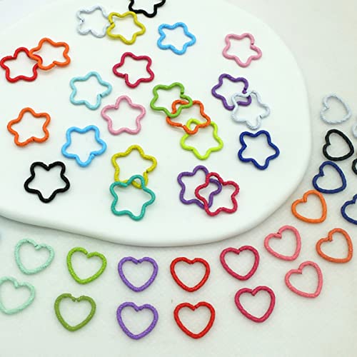 100 Stück bunte Stern- und Liebes-Form Zöpfe Ring Clips Haar Schmuck Zopf Locs Haar niedliche Ringe Accessoires (bunt) von LEILEIXI