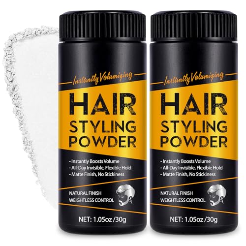 Hair Styling Powder, Haarstyling-Puder, 2er-Pack Haartextur-Puder für Männer, verleiht Volumen und Textur, flexibler Halt, langanhaltend, mattes Finish, klebt nicht, 2 x 30g Hair Styling Powder, Haarstyling-Puder, 2er-Pack Haartextur-Puder für Männer, verleiht Volumen und Textur, flexibler Halt, langanhaltend, mattes Finish, klebt nicht, 2 x 30g von LEISGOTO