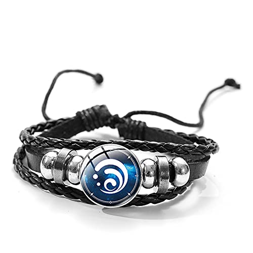 LEJAHAO Anime Armband Leder Lederband Geflochten Jungen Kinder Lederarmband Herrenarmband Männerarmband Wickelarmband Schmuck Männer Personalisierte Armbänder Bracelet Men Herren Damen Schwarz Breit von LEJAHAO