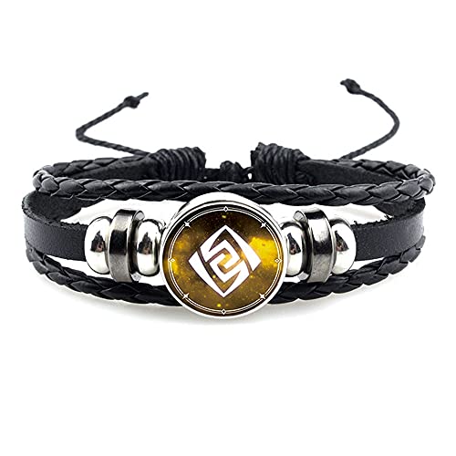 LEJAHAO Anime Armband Leder Lederband Geflochten Jungen Kinder Lederarmband Herrenarmband Männerarmband Wickelarmband Schmuck Männer Personalisierte Armbänder Bracelet Men Herren Damen Schwarz Breit von LEJAHAO