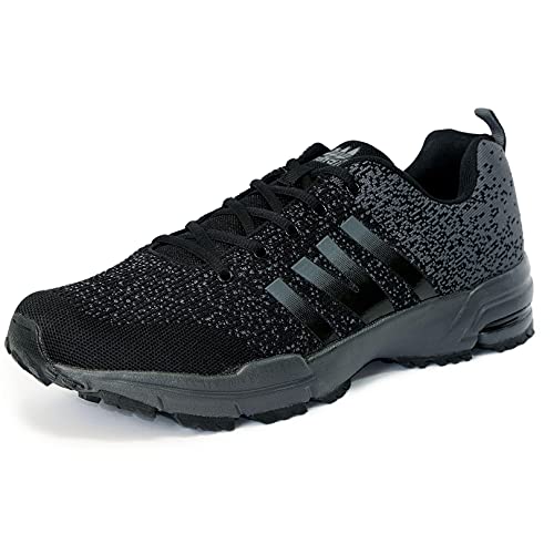 LEKANN Damen Herren Wanderschuhe leichte Laufschuhe atmungsaktive Trekkingschuhe, Schwarz-Grau 42 EU von LEKANN